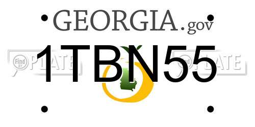 1TBN55 Georgia License Plate