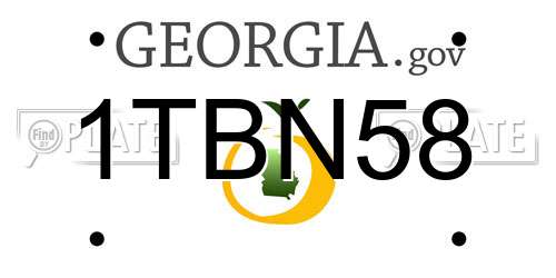 1TBN58 Georgia License Plate