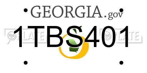 1TBS401 Georgia License Plate