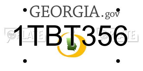 1TBT356 Georgia License Plate