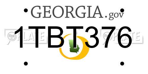 1TBT376 Georgia License Plate