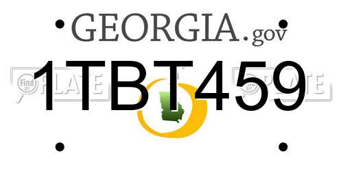 1TBT459 Georgia License Plate