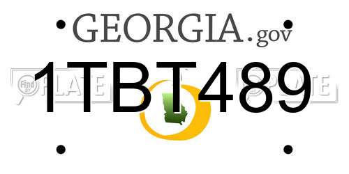1TBT489 Georgia License Plate