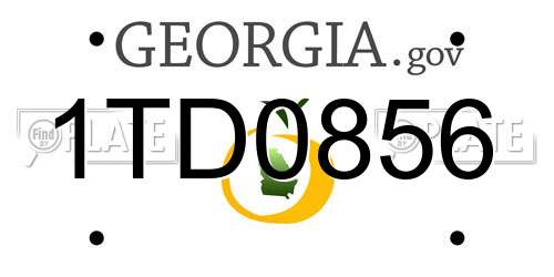 1TD0856 Georgia License Plate