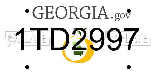 1TD2997 Georgia License Plate