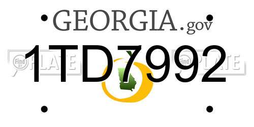 1TD7992 Georgia License Plate