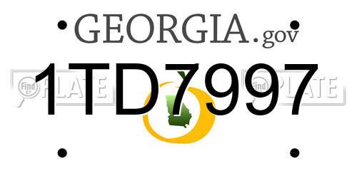 1TD7997 Georgia License Plate