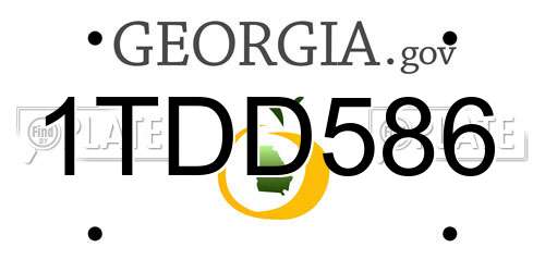 1TDD586 Georgia License Plate