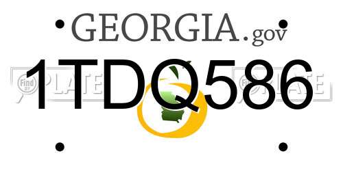 1TDQ586 Georgia License Plate