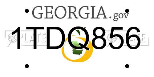 1TDQ856 Georgia License Plate