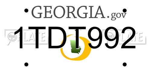 1TDT992 Georgia License Plate