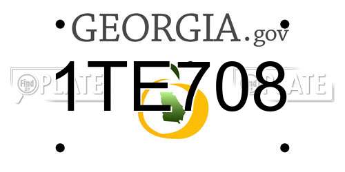 1TE708 Georgia License Plate