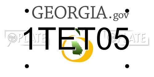 1TET05 Georgia License Plate