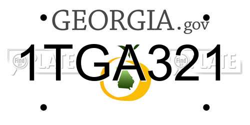 1TGA321 Georgia License Plate