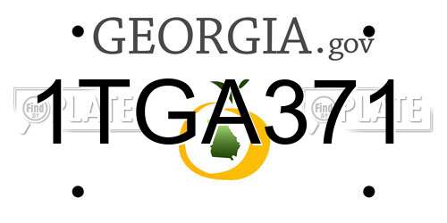 1TGA371 Georgia License Plate