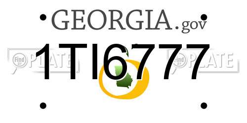 1TI6777 Georgia License Plate