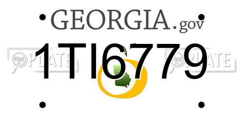 1TI6779 Georgia License Plate