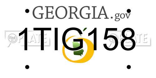 1TIG158 Georgia License Plate
