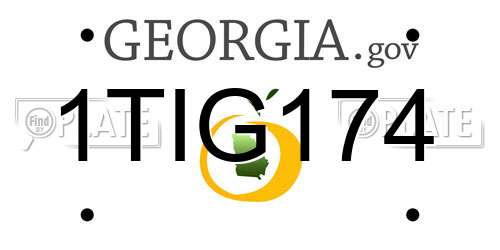 1TIG174 Georgia License Plate