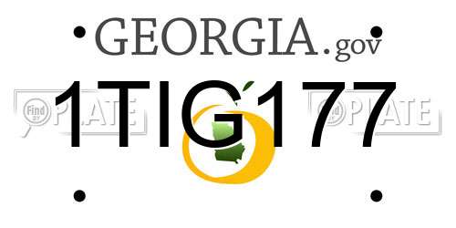 1TIG177 Georgia License Plate