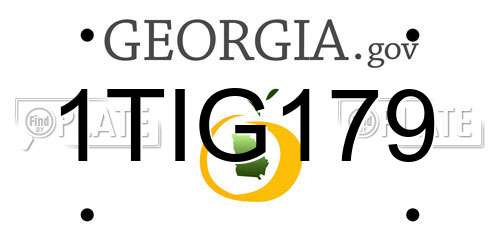 1TIG179 Georgia License Plate