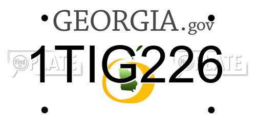1TIG226 Georgia License Plate