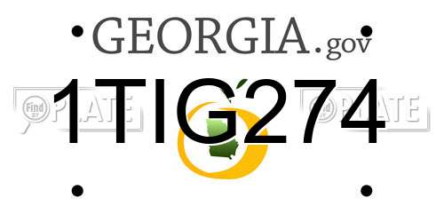 1TIG274 Georgia License Plate