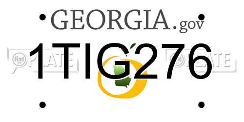 1TIG276 Georgia License Plate