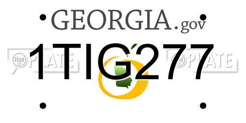 1TIG277 Georgia License Plate