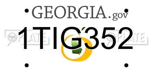 1TIG352 Georgia License Plate