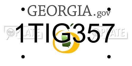 1TIG357 Georgia License Plate
