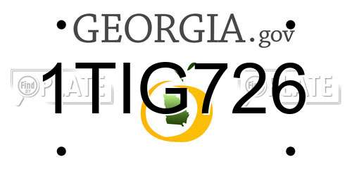 1TIG726 Georgia License Plate