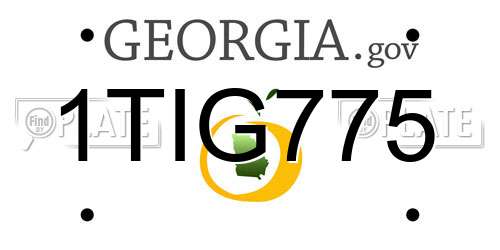 1TIG775 Georgia License Plate