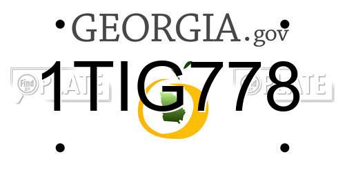 1TIG778 Georgia License Plate