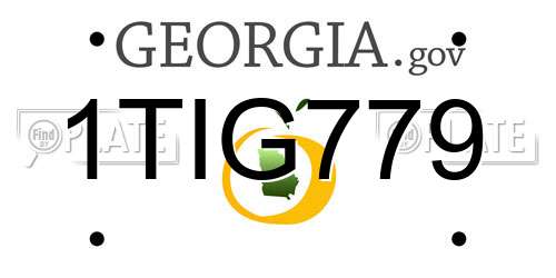 1TIG779 Georgia License Plate
