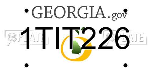1TIT226 Georgia License Plate