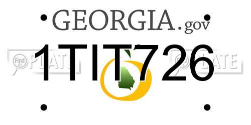 1TIT726 Georgia License Plate