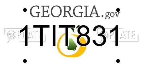 1TIT831 Georgia License Plate