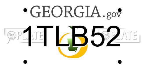 1TLB52 Georgia License Plate