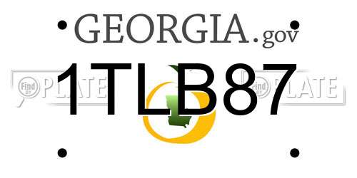 1TLB87 Georgia License Plate