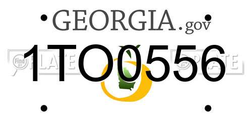 1TO0556 Georgia License Plate