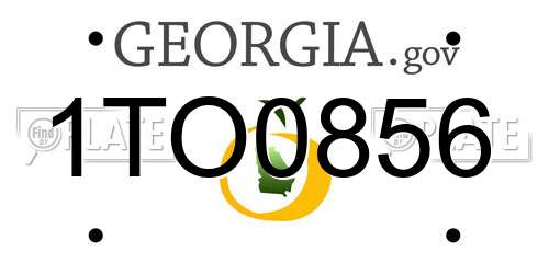 1TO0856 Georgia License Plate