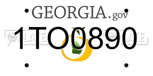 1TO0890 Georgia License Plate