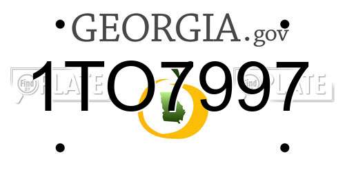 1TO7997 Georgia License Plate