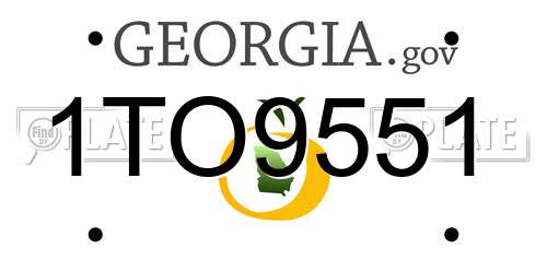 1TO9551 Georgia License Plate