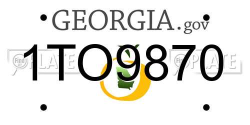 1TO9870 Georgia License Plate