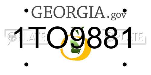 1TO9881 Georgia License Plate