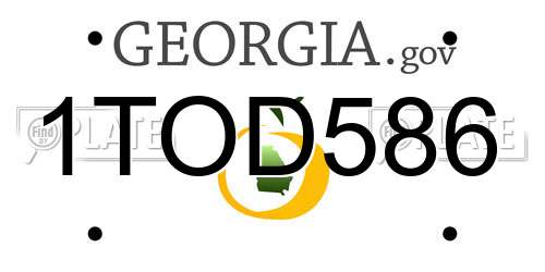 1TOD586 Georgia License Plate