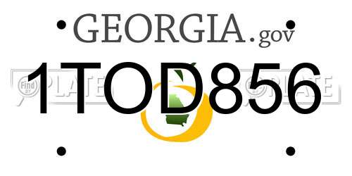 1TOD856 Georgia License Plate