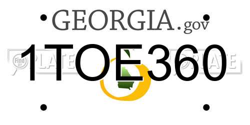1TOE360 Georgia License Plate